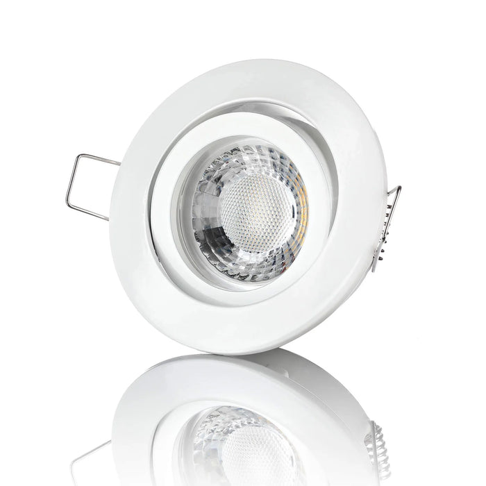 LED Einbaustrahler 68mm Weiß Matt GU10 Schwenkbar 5W 3-fach Lichtfarbe 3000K-6000K