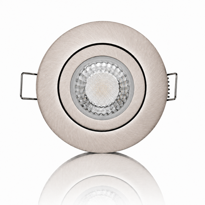 LED Einbaustrahler 68mm Eisengebürstet GU10 Schwenkbar 5W 3-fach Lichtfarbe 3000K-6000K