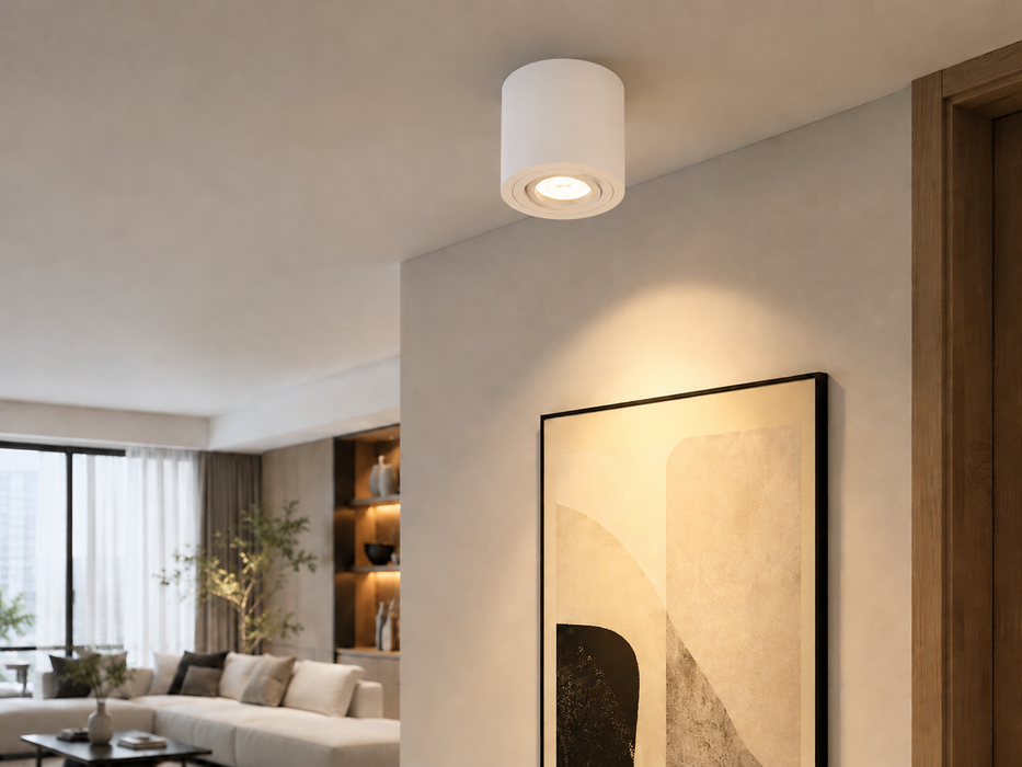 LED Aufbaustrahler Rund Weiß – 230V – inkl. 5W GU10 LED