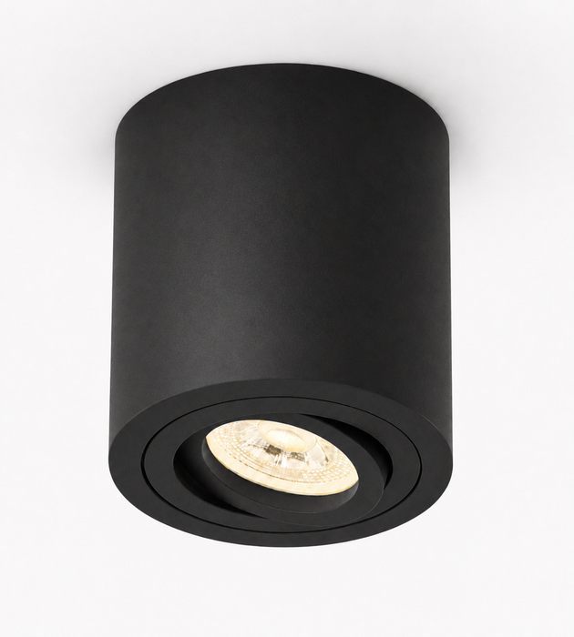 LED Aufbaustrahler Rund Schwarz – 230V – inkl. 5W GU10 LED