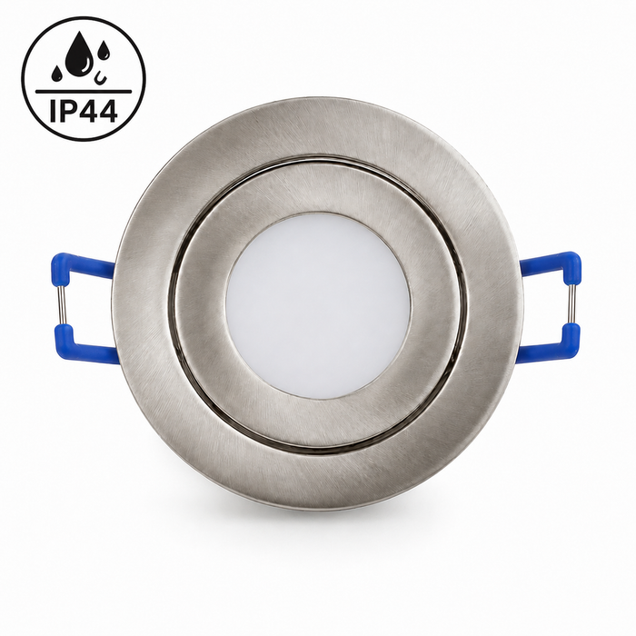 Mini LED Einbaustrahler 3W 230V IP44 Eisengebürstet – Dimmbar, 3000K/6000K, Ø55mm