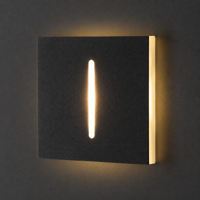 Treppenbeleuchtung - LED Wandeinbauleuchte Schlitz in Schwarz - 230V 1,5W