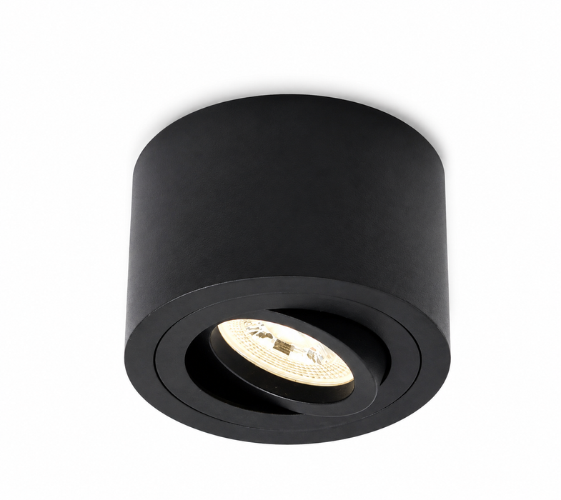 LED Aufbaustrahler Flach Schwarz Rund – 5W Dimmbar – 230V – 120°
