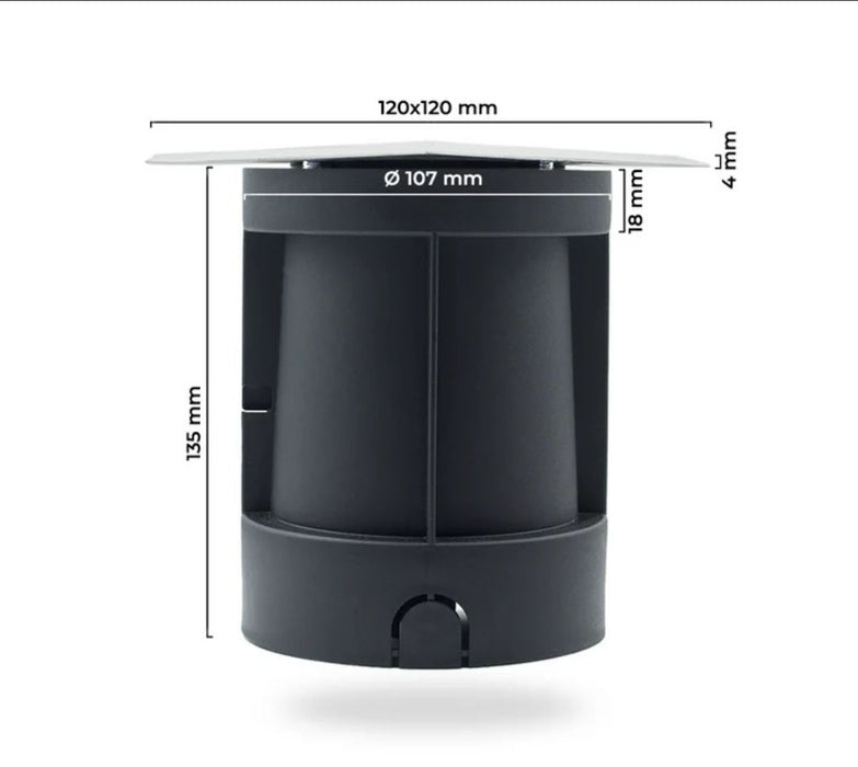 Schwenkbarer LED-Bodenstrahler, Eckig und Edelstahl gebürstet, mit IP67 Schutzklasse, inklusive 3W GU10 LED, 230V.