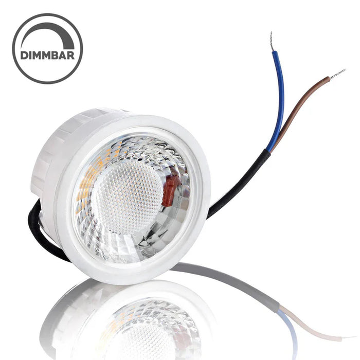 Flacher, eckiger Bodeneinbaustrahler IP67, Edelstahl gebürstet, inkl. 5W LED-Modul, 230V, 120° Abstrahlwinkel.