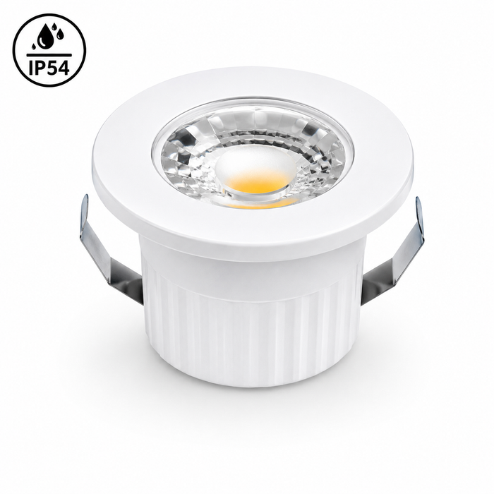 LED Einbaustrahler 3W 230V IP54 – CCT 3000K/4000K/6400K, Ø44mm, 35mm Einbaumaß, 4 Designringe